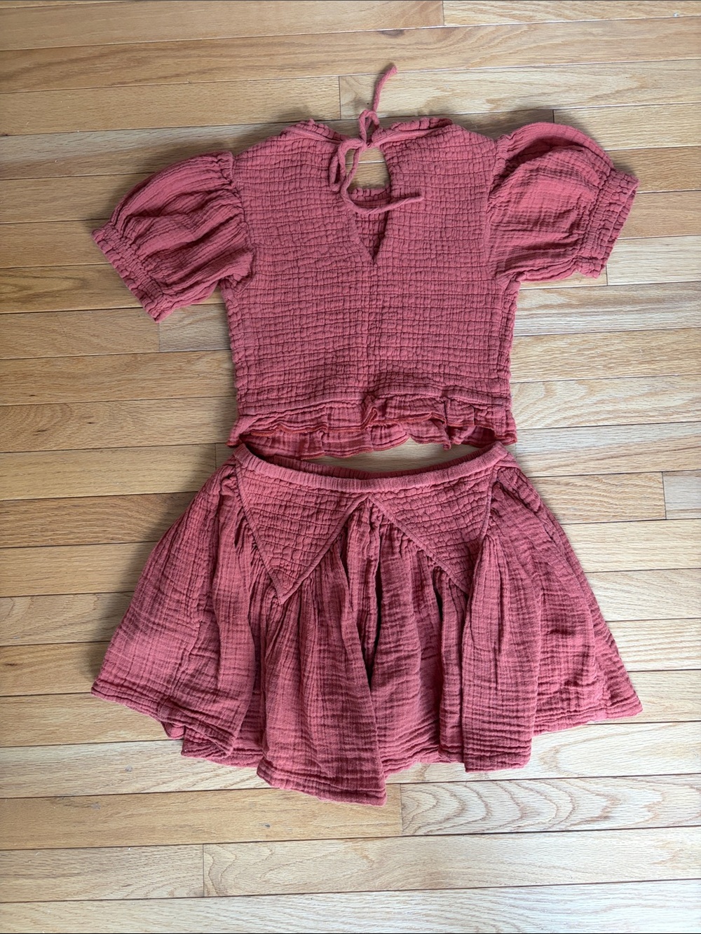 Free People Rust Orange Two-Piece Short Set - Picture 6 of 9